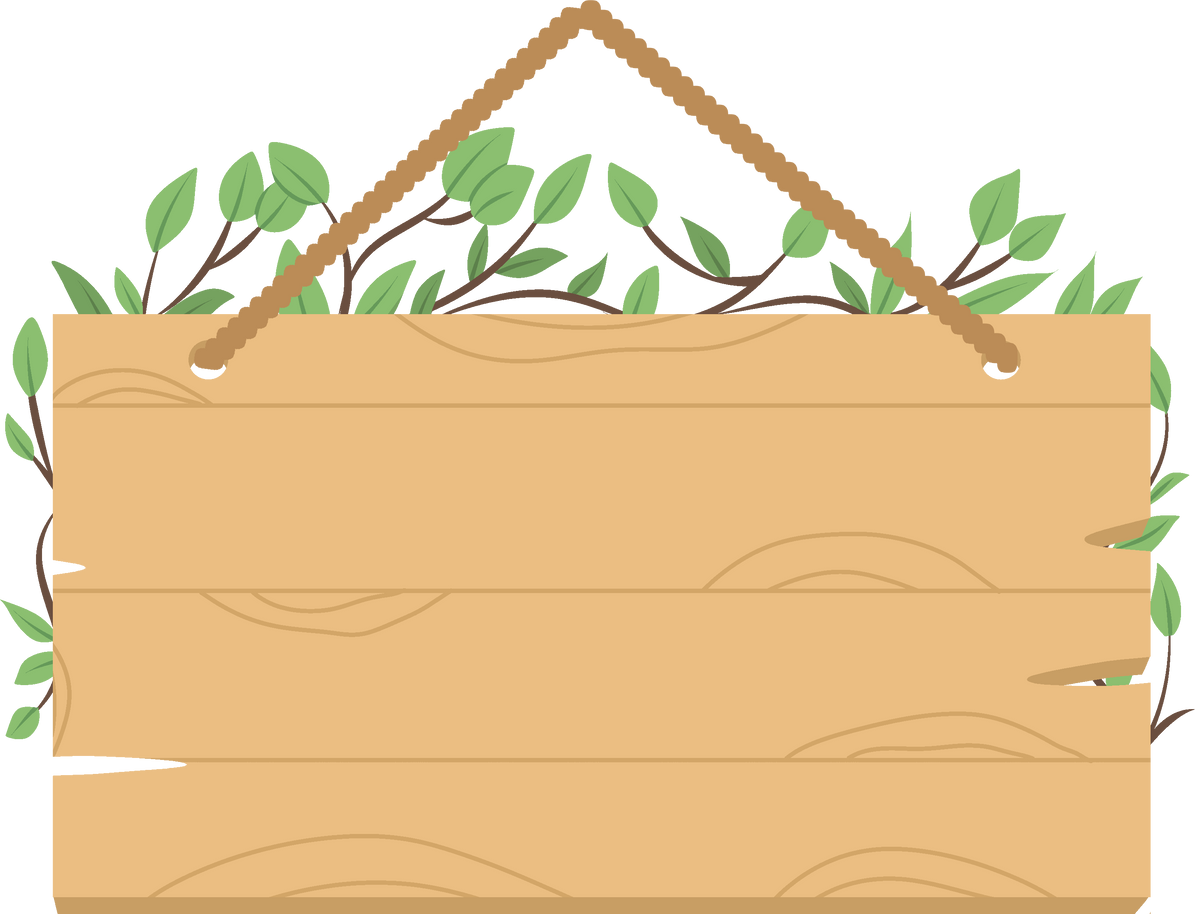 Wooden board with leaves